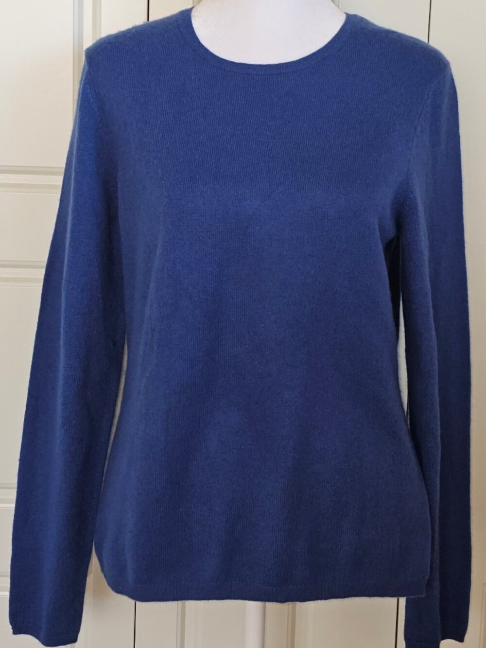 100% Cashmere Charter Club 2-Ply Crewneck Sweater M Bright Blue